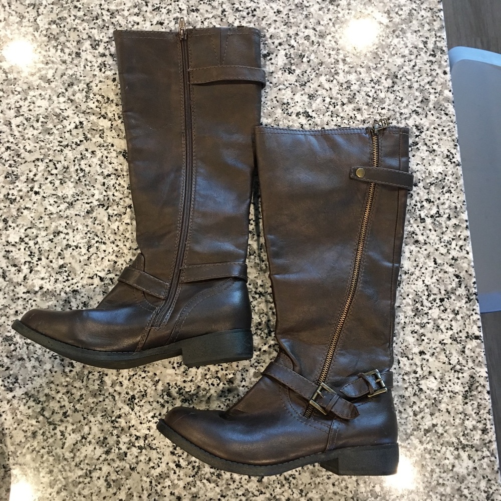 Brown riding boots